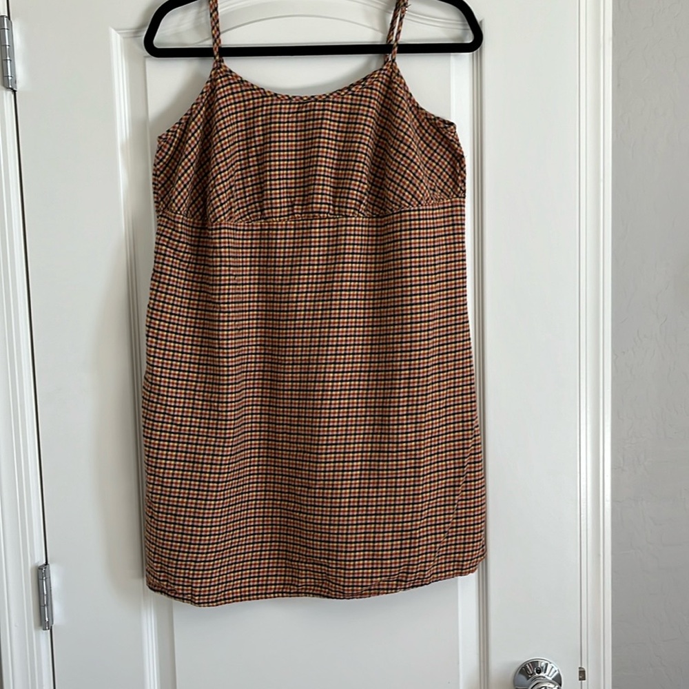 Plaid Spaghetti Strapped Mini Dress